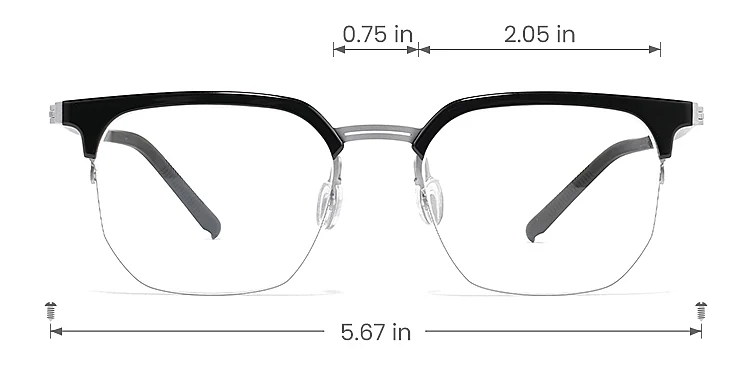 Leo black   Plastic  Eyeglasses, size view