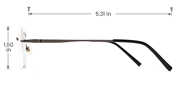 Karel grey   Metal  Eyeglasses, size view