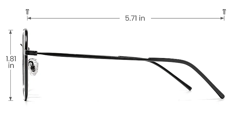 Rysc black   Plastic  Eyeglasses, size view