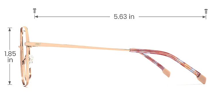 Titania rose gold   Titanium  Eyeglasses, size view