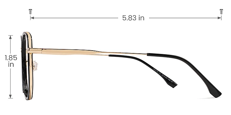 Clady black   Plastic  Eyeglasses, size view