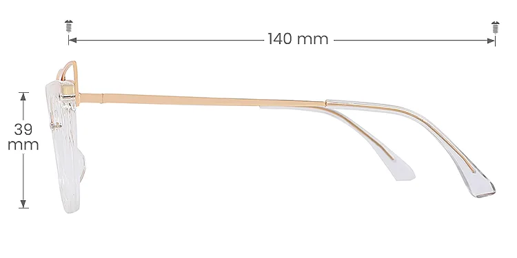Parcae clear   Plastic  Eyeglasses, size view