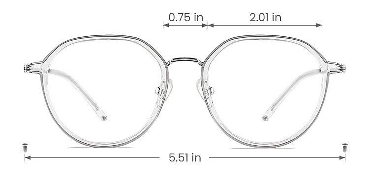 Charlene clear   Plastic  Eyeglasses, size view