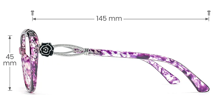 Kelley purple tortoise   Plastic  Eyeglasses, size view