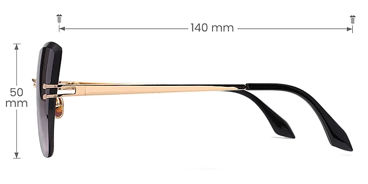 Alia gold   Metal  Sunglasses, size view
