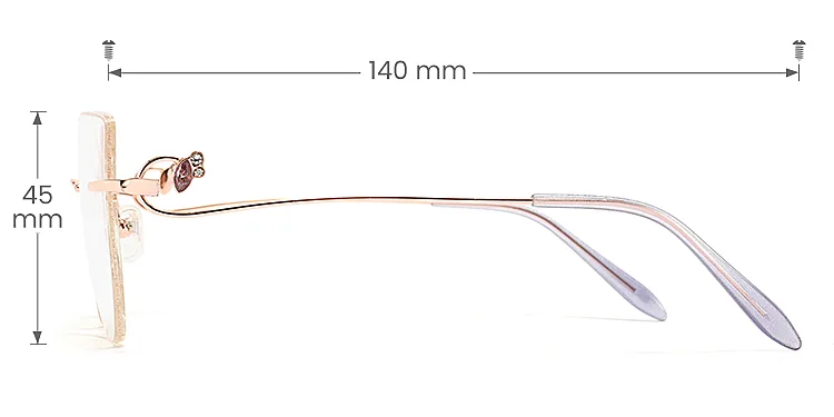 Pari rose gold   Metal  Eyeglasses, size view
