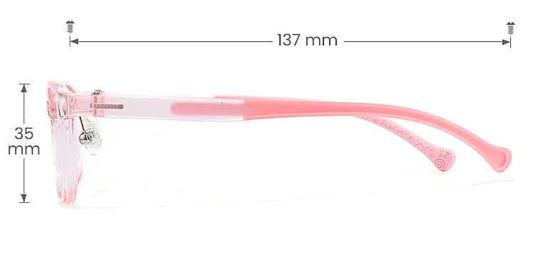 Jay pink   Plastic  Eyeglasses, size view