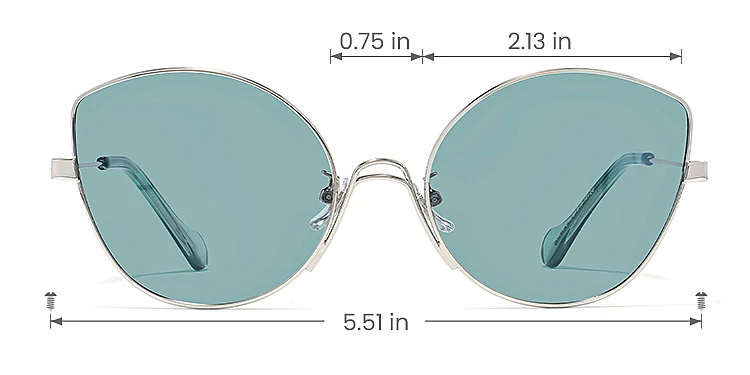 Joey silver green   Metal  Sunglasses, size view