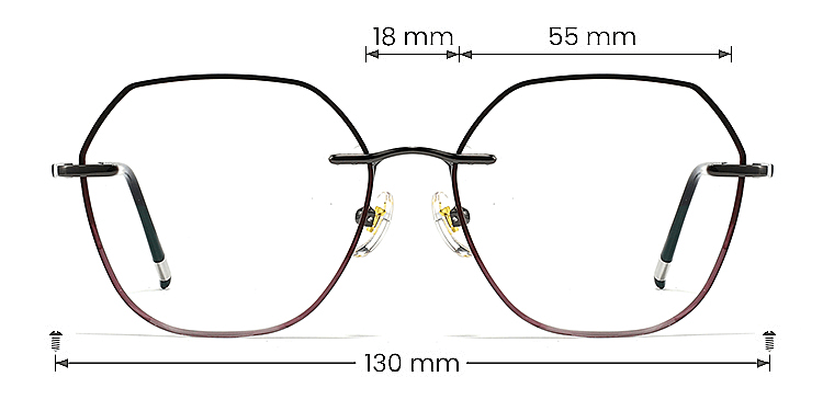 Ennis purple floral   Metal  Eyeglasses, size view