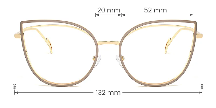 Romy grey   Metal  Eyeglasses, size view