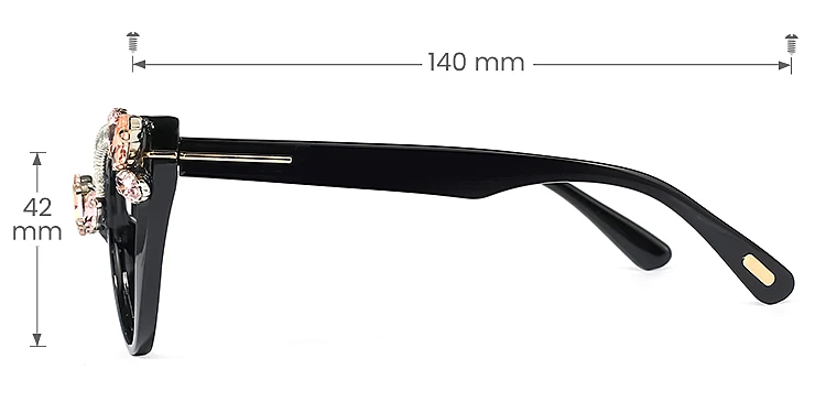 Scarlette black   Plastic  Eyeglasses, size view