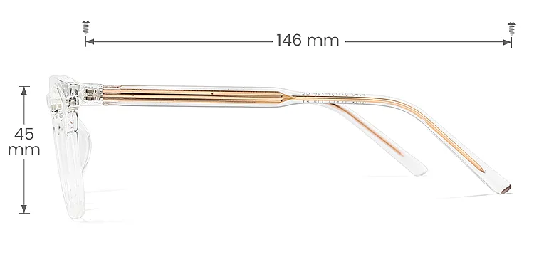 Deysi clear   Plastic  Eyeglasses, size view