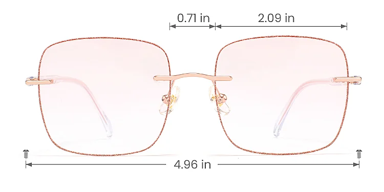 Abby pink   Metal  Sunglasses, size view