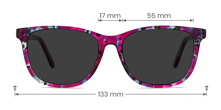 Nicole purple tortoise   Plastic  Sunglasses, size view