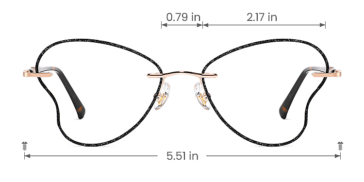 Aitana black   Metal  Eyeglasses, size view