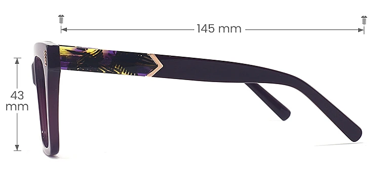Kael purple   Plastic  Eyeglasses, size view