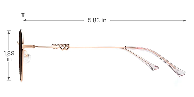 Megan rose gold   Metal  Sunglasses, size view