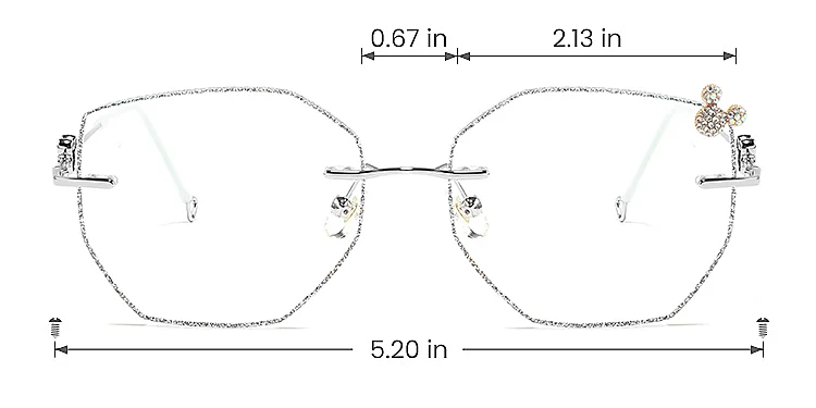 Mickey silver   Metal  Eyeglasses, size view