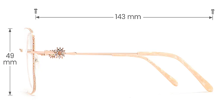 Bijou rose gold   Metal  Eyeglasses, size view