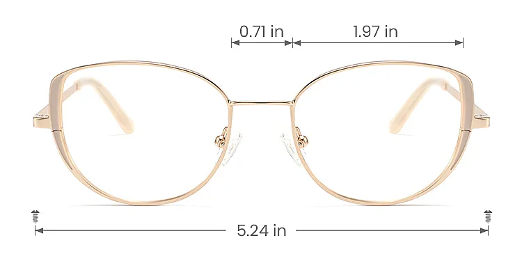Madge champagne   Metal  Eyeglasses, size view