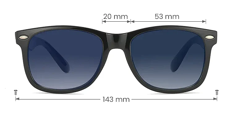 Dale black   TR90  Sunglasses, size view