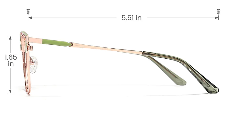 Jure green gold   Metal  Eyeglasses, size view