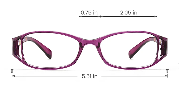 Agnes purple   TR90  Eyeglasses, size view