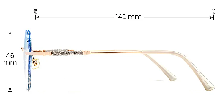 Laec blue silver   Metal  Eyeglasses, size view