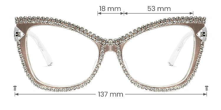 Seraphina brown   Plastic  Eyeglasses, size view