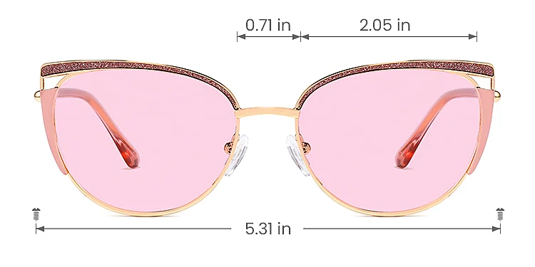 Jaelynn pink   Metal  Sunglasses, size view
