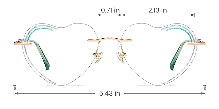 Bridget green   Metal  Eyeglasses, size view