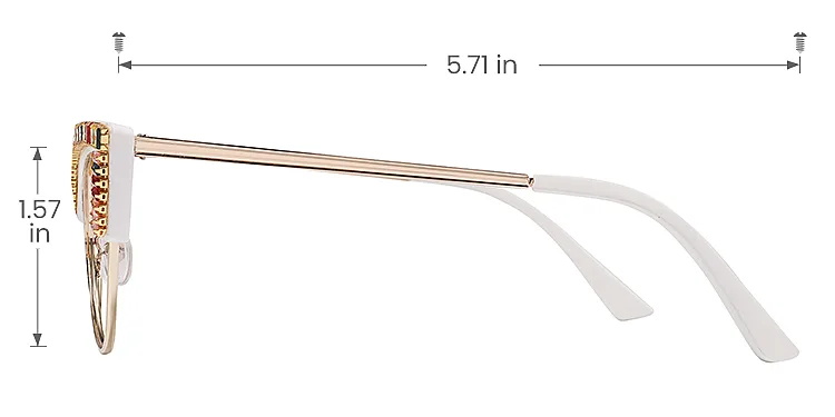 Patty white gold   Metal  Eyeglasses, size view