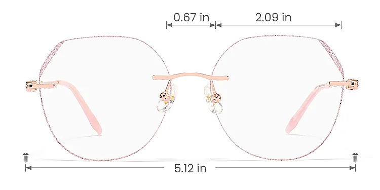 Fauna rose gold pink   Titanium  Eyeglasses, size view