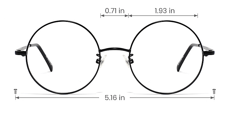 Isolde black   Metal  Eyeglasses, size view