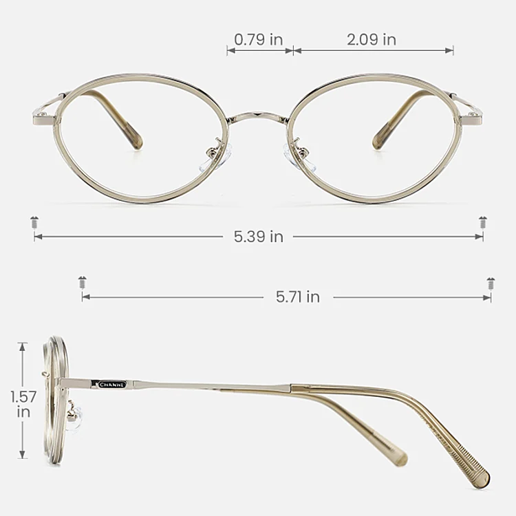 Cliff seaweed silver   Metal  Eyeglasses, size view