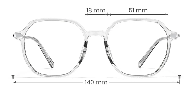 Katelin grey   Plastic  Eyeglasses, size view