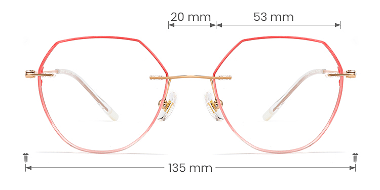 Maxine rose gold   Titanium  Eyeglasses, size view