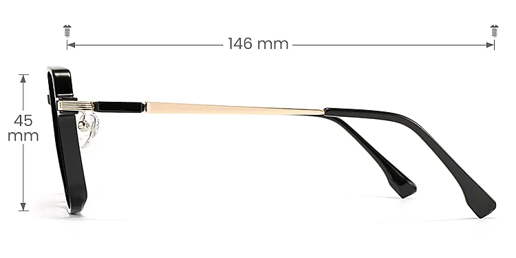 Sandy black   Plastic  Sunglasses, size view