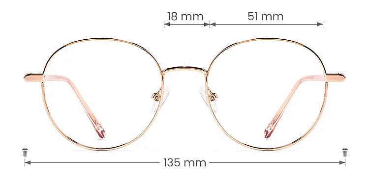 Muriel rose gold   Metal  Eyeglasses, size view