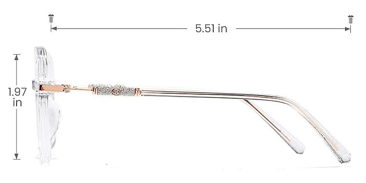 Yolo clear   Plastic  Eyeglasses, size view