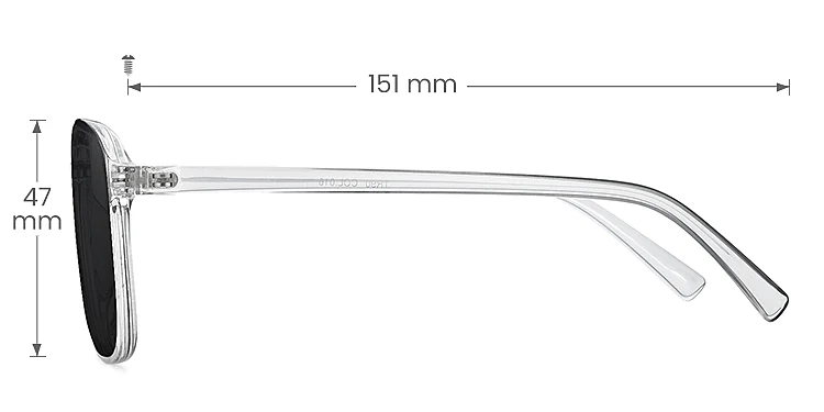 Bess grey   TR90  Sunglasses, size view