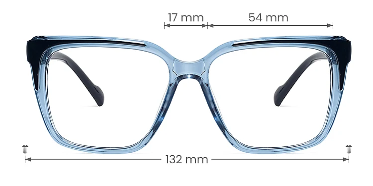 Ophelia clear blue   TR90  Eyeglasses, size view