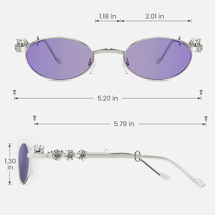 Maisie purple   Metal  Sunglasses, size view