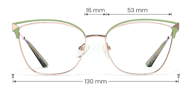 Jure green gold   Metal  Eyeglasses, size view