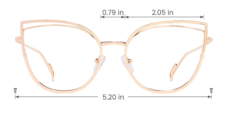 Romy gold   Metal  Eyeglasses, size view