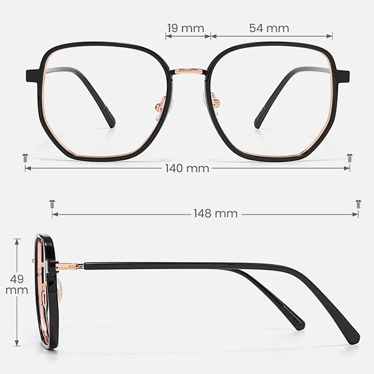 Liisi black   Plastic  Eyeglasses, size view