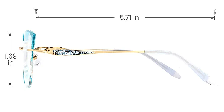 Florence blue gold   Metal  Eyeglasses, size view