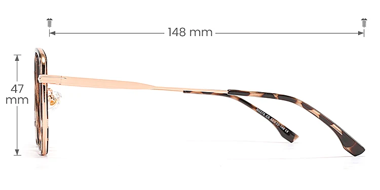 Clady champagne tortoise   Plastic  Eyeglasses, size view