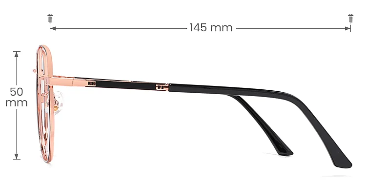 Wensley black gold   Metal  Eyeglasses, size view