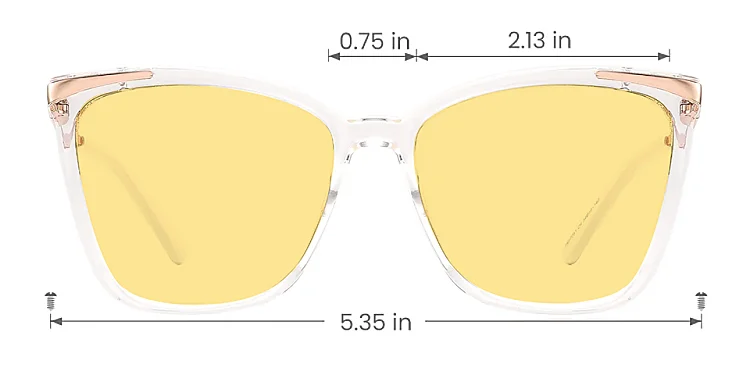 Sine clear   Plastic  Sunglasses, size view
